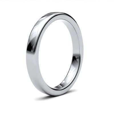 James Moore Wedding Ring  | 9ct White Gold | 3mm | Heavy | Size Soft Court | AG_3GHS-9W AG_3GHS-9W