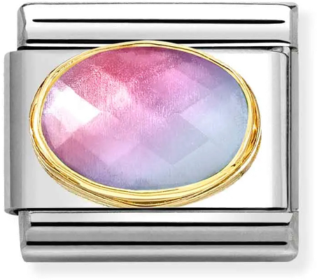 Nomination Classic Light Blue Rose Gemstone Steel Charm 030612/035