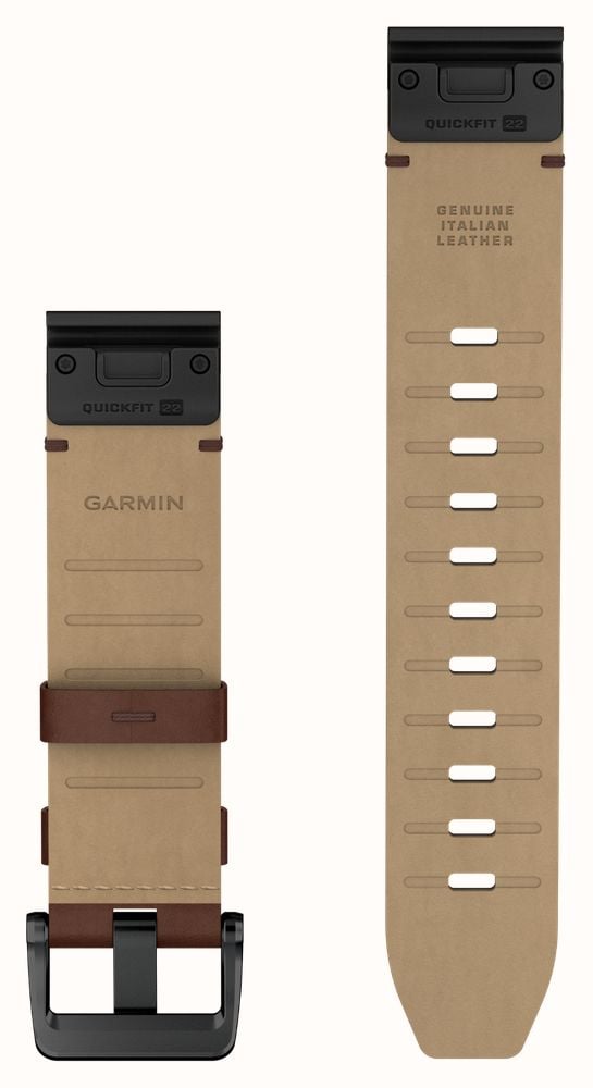 Garmin QuickFit Bands (22mm) Walnut Brown Leather with Black Hardware - Strap Only 010-14507-20 - alternate view 2