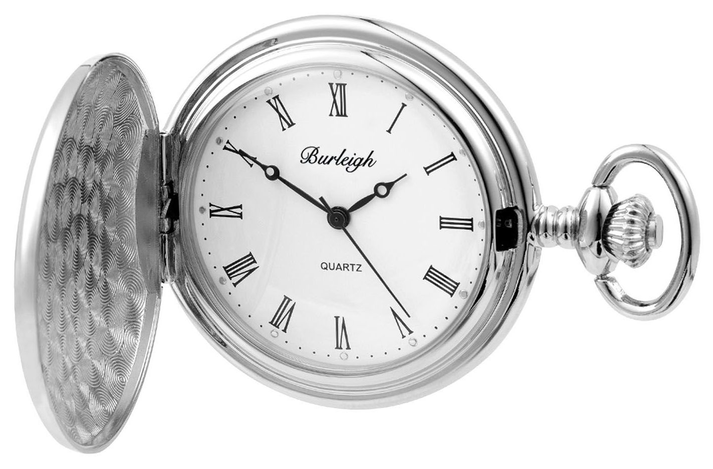 Burleigh 1231 Hunter Quartz Pocket Watch – White Dial /