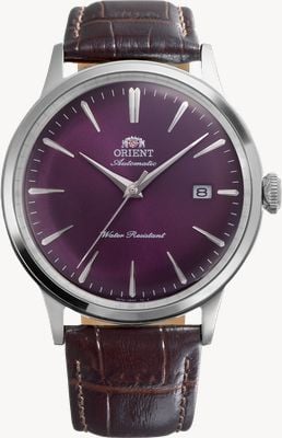 Orient Bambino Automatic (40.5mm) Purple Sunray Dial / Brown Leather Strap RA-AC0032V30B