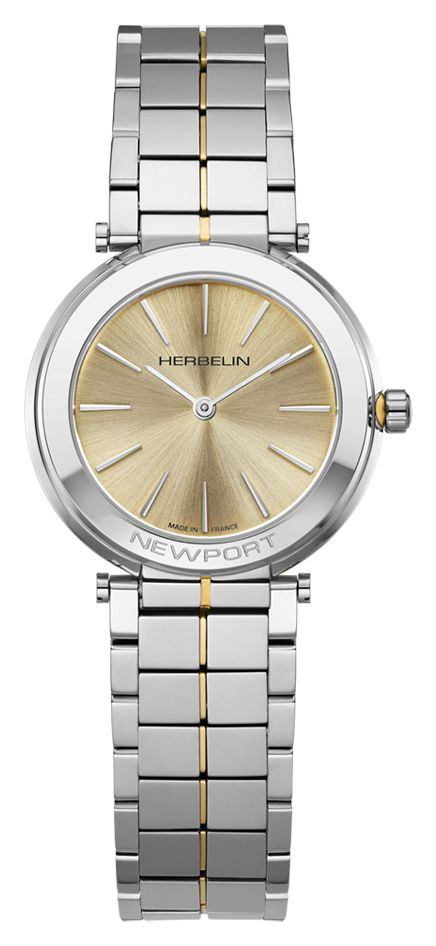 Herbelin 16922BT13 Newport Slim Quartz (32mm) Champagne Dial Watch