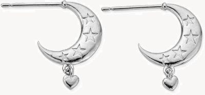 ChloBo Love By The Moon Sterling Silver Huggie Hoop Earrings SEH3394