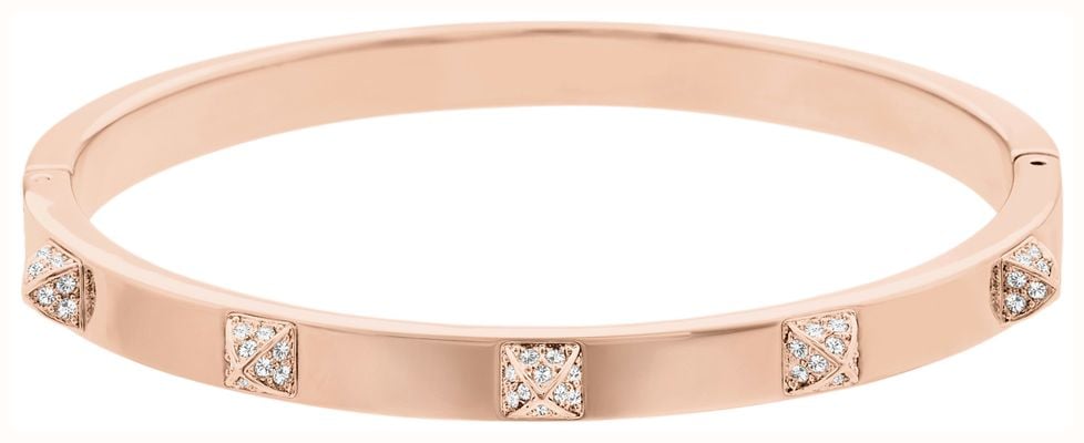 Swarovski Women's Dextera Bangle White Crystals Rose Gold Tone-Plated Size Large 5184528