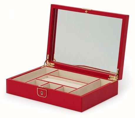 WOLF Palermo Red Medium Flat Jewellery Box 213272