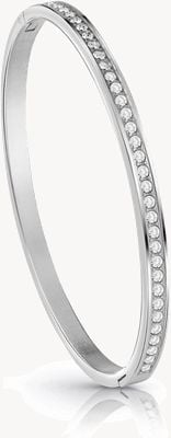 Guess Rhodium Plated Crystal Set Bangle JUBB02248JWRHL