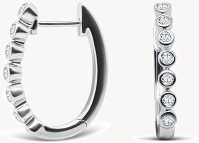 Clarity Jewellery Platinum boodle diamond hoop earrings JE800020