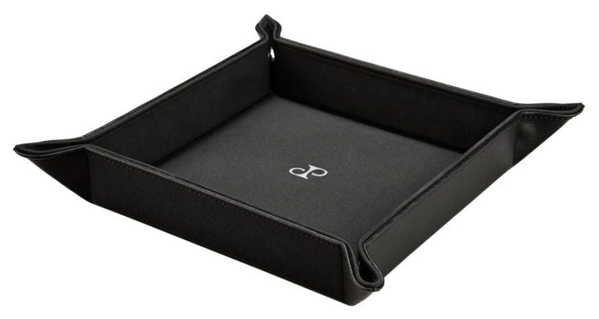 WOLF 190208 Philipp Snap Valet Tray - Black Leather Jewellery