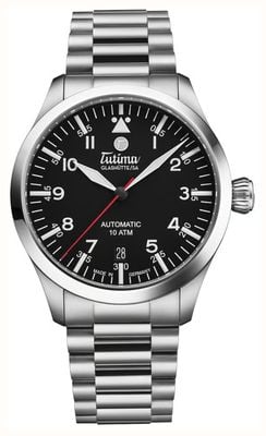Tutima Glashütte Flieger T5 Automatic (38.5mm) Glossy-Black Dial / Titanium Bracelet 6109-02