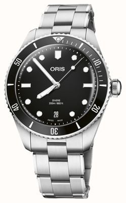 ORIS Divers Date Automatic (39mm) Black Dial / Stainless Steel Bracelet + Black Tropic Strap 01 733 7795 4054-SET