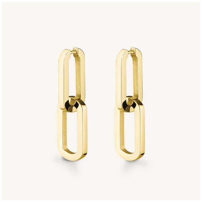 Rosefield Jewellery JEDHG-J585 Dual Hoops Gold Stainless