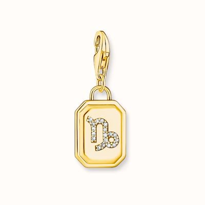 Thomas Sabo Gold-Plated Charm Pendant Zodiac Sign Capricorn With Zirconia 2164-414-39