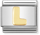Nomination Classic Letter L 18ct Gold & Steel Charm 030101/12