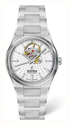 Festina Swiss Made Rivé Open Heart Automatic (35mm) Silver Dial / Stainless Steel Bracelet F20054/1