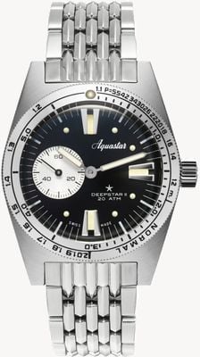 Aquastar Deepstar II Mono-Compax Automatic (37mm) Vintage Black Dial / BoR Stainless Steel Bracelet DS2-BOR VB