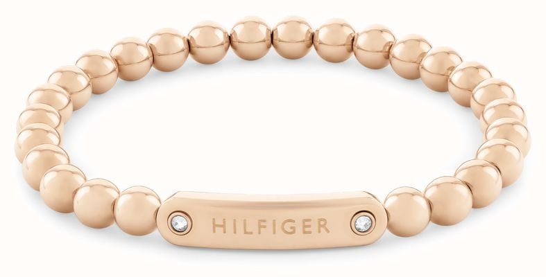 Tommy Hilfiger Women's Metal Beads Rose Gold-Tone Stainless Steel Bracelet 2780936