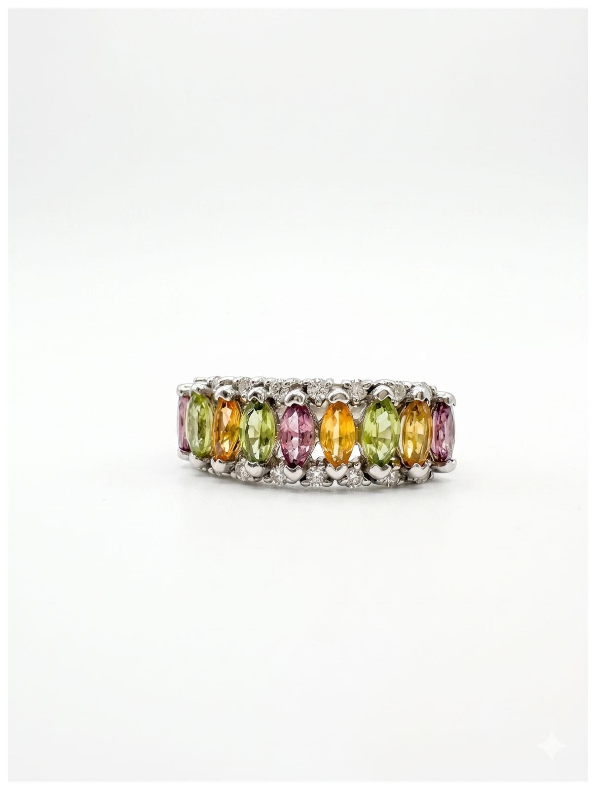 Pre-owned J40969 9ct White Gold Diamond And Marquise Jewellery