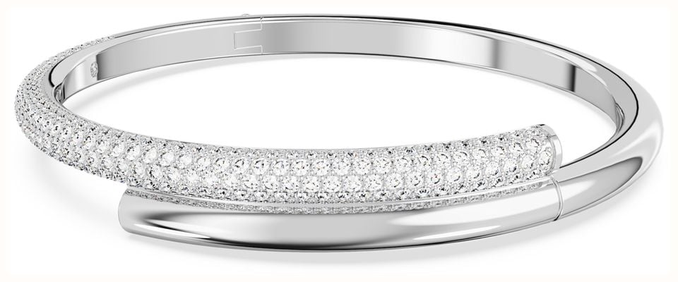 Swarovski Dextera Bangle Magnetic Closure White Crystals Rhodium Plated 5674982