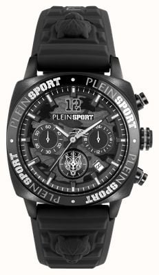 Plein Sport WILDCAT Chronograph (40mm) Black Camo Dial / Black Silicone Strap PSGBA0523