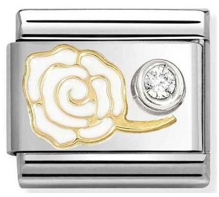Nomination 630302/07 Classic White Rose Cubic Zirconia Charm Jewellery