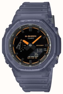 Casio G-SHOCK GA-2100 Series Dual-Display (45.4mm) Black Dial / Translucent Blue Resin Band GA-2100K-2AER
