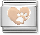 Nomination Classic Footprint Heart Steel Charm 430104/12
