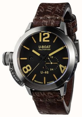 U-Boat CLASSICO U-46 AS1(46mm) Black Dial / Dark Brown Aged Leather Strap 4646