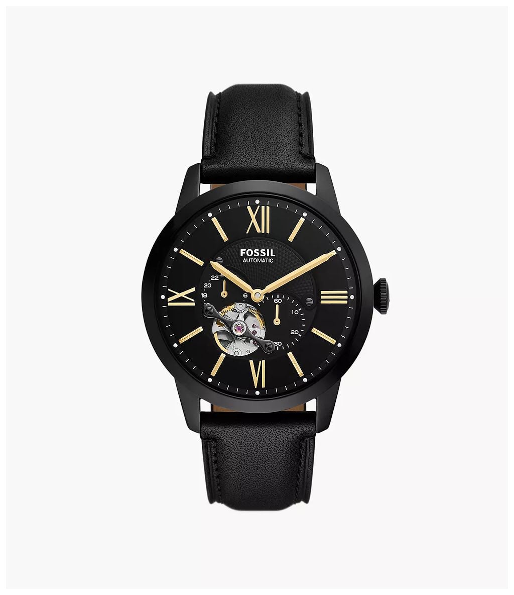 Fossil ME3290 Townsman 44 mm Automatic Black Leather Watch