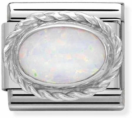 Nomination Classic White Opal Sterling Silver & Steel Charm 330503/07