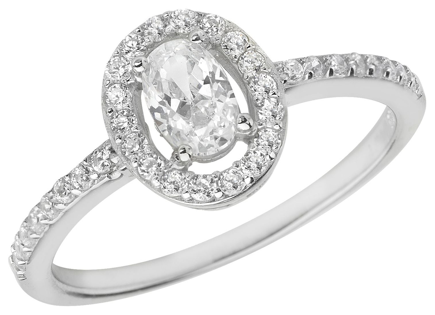 Treasure House G7436/M Sterling Silver Ladies CZ Ring (Size Jewellery