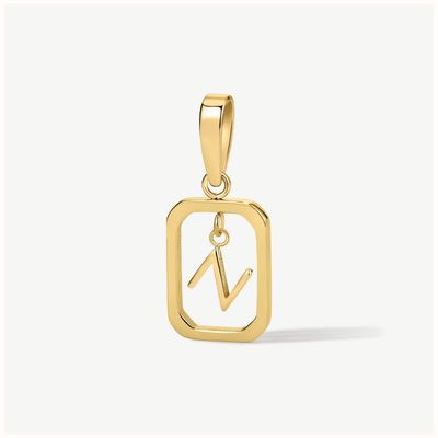 D.LOUISE Gold Tone Floating Initial Pendant - N CH-18-14