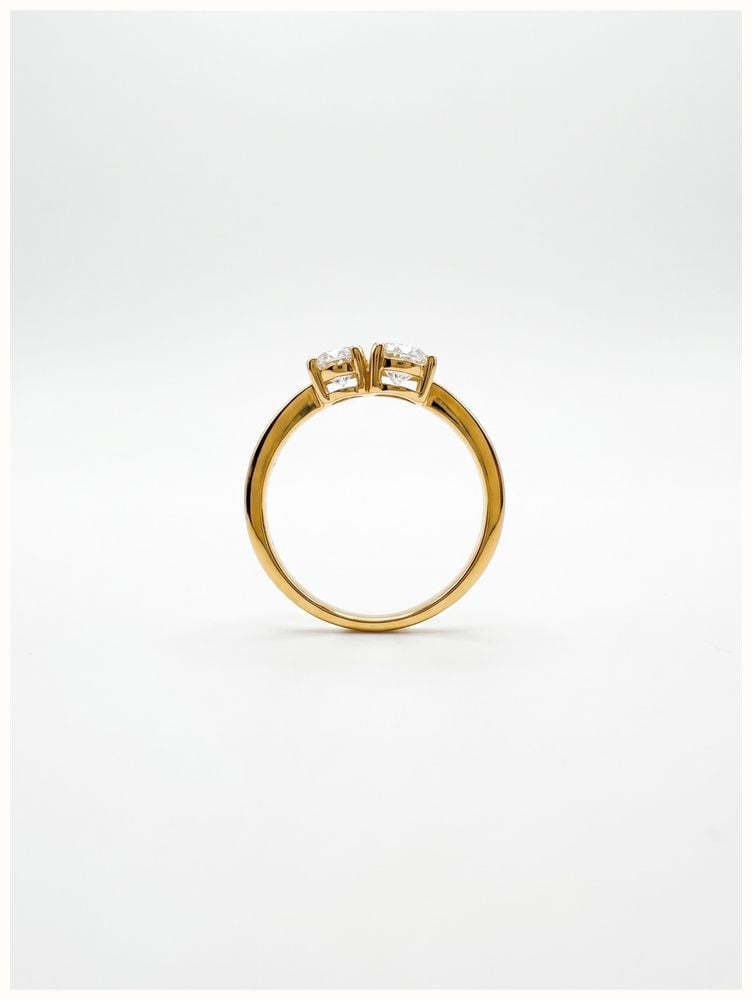 1ct Oval & Pear Lab Grown Diamond 18ct Yellow Gold Toi Et Moi Ring SR3662(LG-YG)18 - alternate view 3