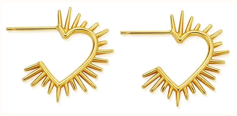 ChloBo Heart Ray Hoop Earrings - 18ct Gold Plated GEH3599