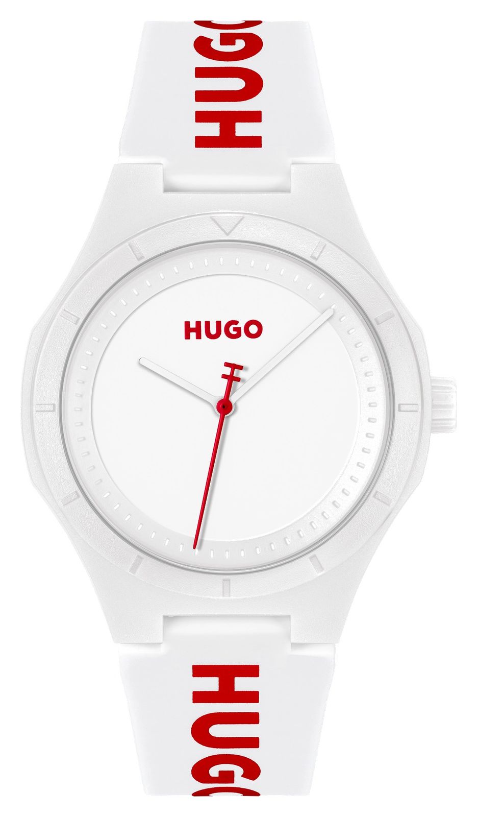 HUGO 1530345 Men's #LIT (42mm) White Dial / White Silicone Watch