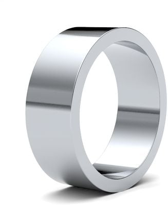James Moore Wedding Rings | 9ct White Gold | 7mm | Light | Flat | AG_7GLF-9W