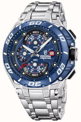Festina Chrono Bike 2026 (46mm) Blue Dial / Stainless Steel Bracelet F20754/4