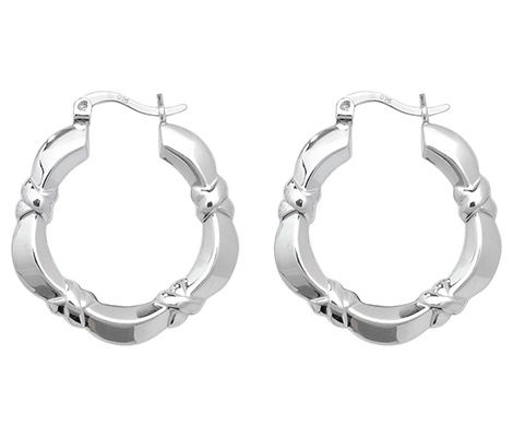 Treasure House G5882 Fancy Creole Silver Earrings Jewellery
