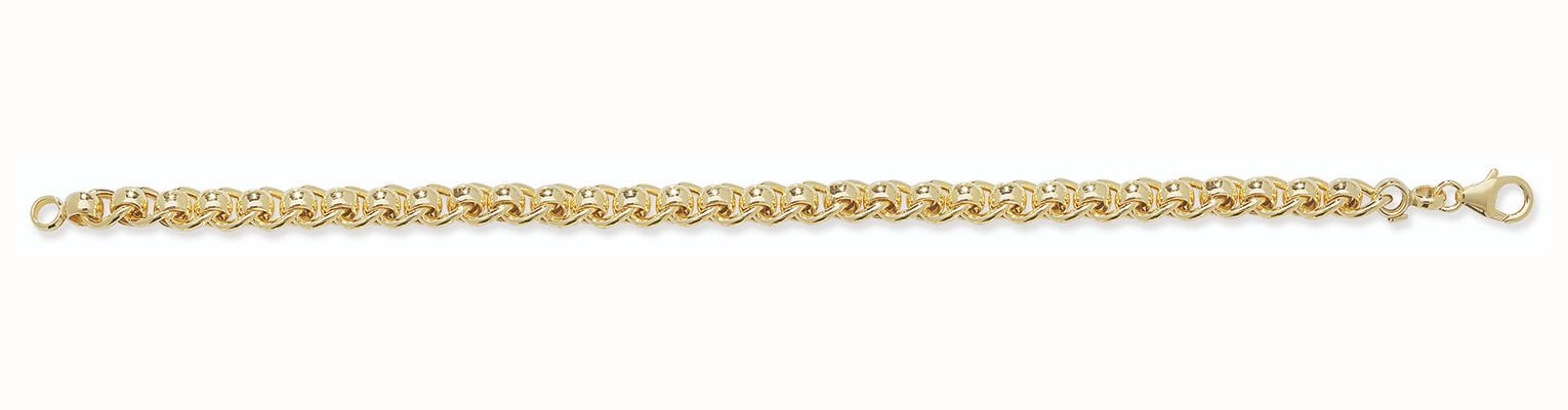 James Moore TH Women's 9ct Yellow Gold 7.5 Inches Roller Ball Bracelet BR589