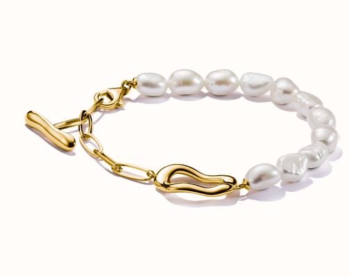 Thomas Sabo Gold-plated Pearl Bracelet Natural Beauty A2190-430-14-L19V