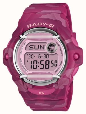 Casio G-SHOCK BABY-G Camo Series (42.6mm) Digital Display / Pink Camo Resin Strap BG-169CM-4ER