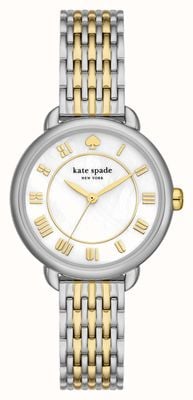 Kate Spade Women's Lily Avenue (34mm) White Mother-of-Pearl Dial / Two-Tone Stainless Steel Bracelet KSW1822