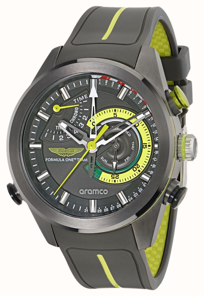 Aston Martin Aramco Formula One™ Team KRS Quartz Multifunction (44mm) Grey Dial / Grey Silicone Strap MTFR1F601 - alternate view 2