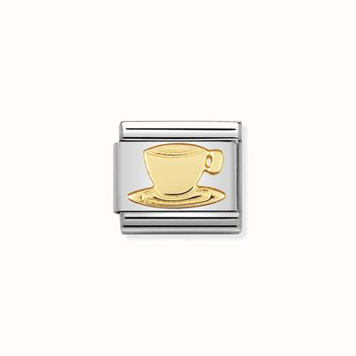 Nomination COMPOSABLE Classic DAILY LIFE In Stainless Steel With 18k Gold Coffee Cup 030109/05