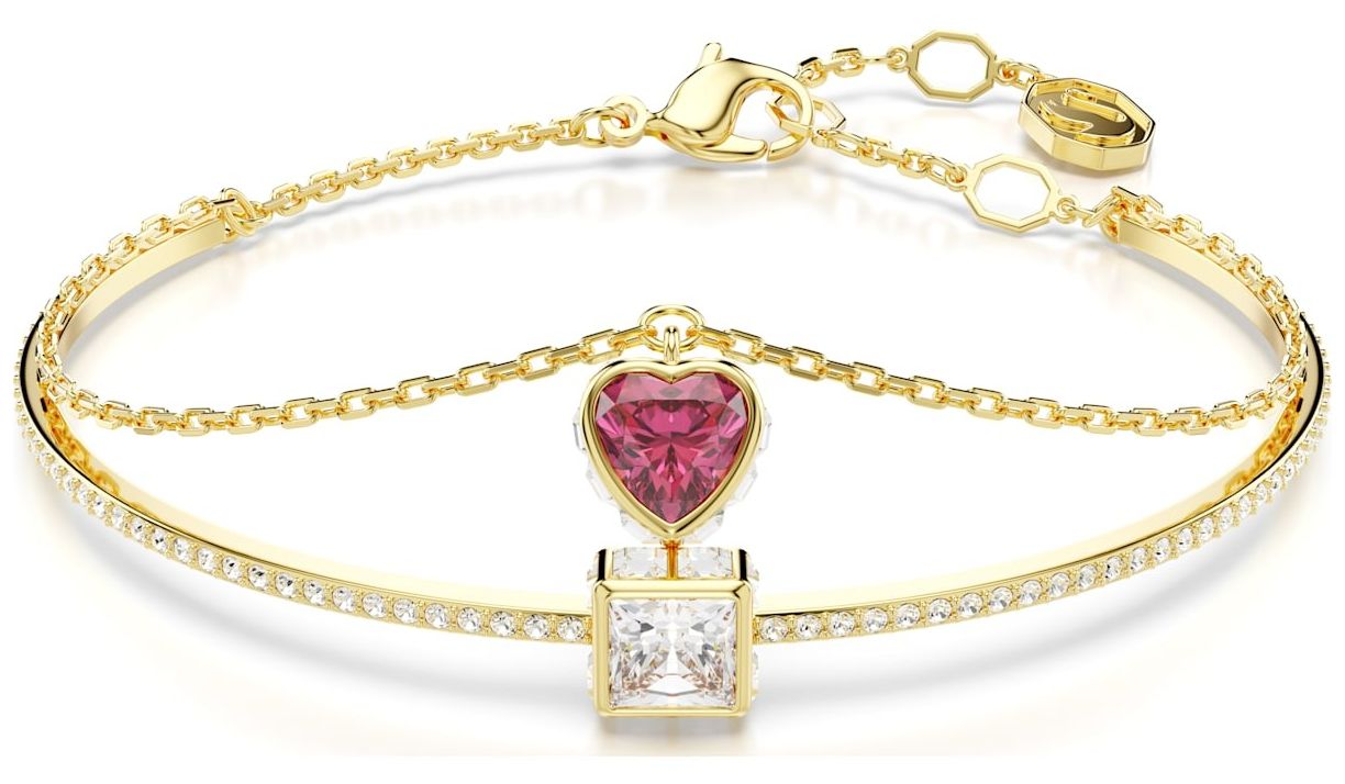 Swarovski 5683835 Stilla Bangle Heart Red Crystal Gold-Tone Jewellery