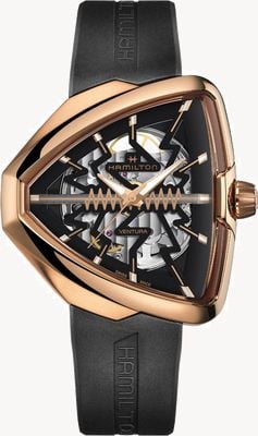 Hamilton Ventura Elvis80 Skeleton Automatic (42.5mm) Black Dial / Black Rubber Strap H24525331
