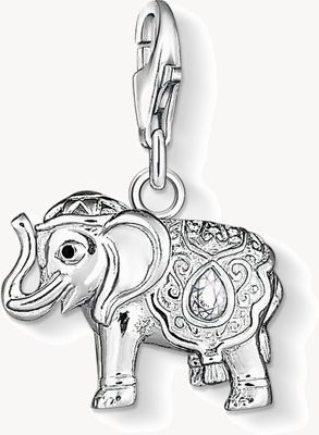 Thomas Sabo Elephant Charm White 925 Sterling Silver Cold Enamel/ Zirconia 1050-041-14