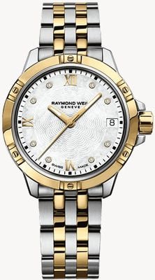 Raymond Weil Tango Classic Diamond (30mm) Mother-of-Pearl Dial / Two-Tone Stainless Steel Bracelet 5960-STP-00995
