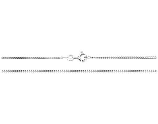 James Moore TH CH162W/18 9ct White Gold Close Curb Chain 18 Jewellery