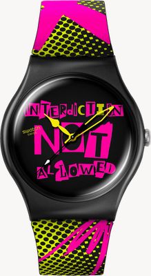 Swatch DISTORT MODE (41mm) Black Printed Dial / Black Printed Silicone Strap SO32B121