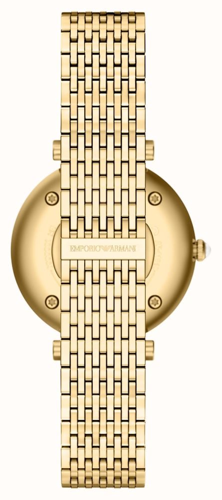 Emporio Armani Three-Hand Crystal Quartz (32mm) Brown Sunray Dial / Gold PVD Stainless Steel Bracelet AR11810 - alternate view 2